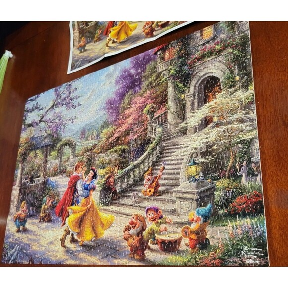 Thomas Kinkade Disney Snow White Dancing in the Sunlight 750 Piece Jigsaw Puzzle - Picture 3 of 7